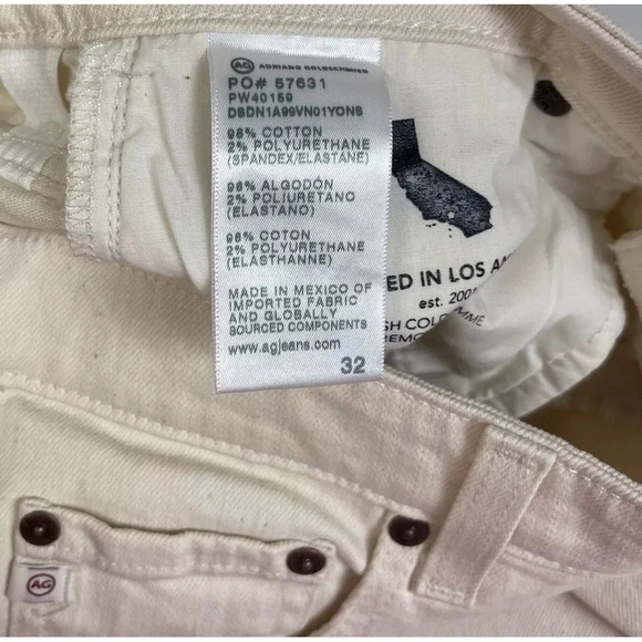 AG Jeans Womens Saige Jeans Size 32 High Rise Straight Leg 1 Year Cream NWT - Picture 9 of 14